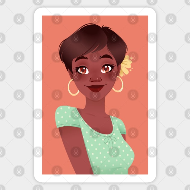 Cute black woman Sticker by Elysart